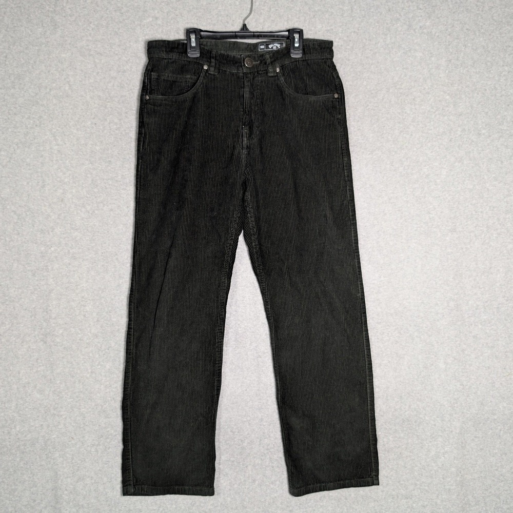 Billabong Corduroy Pants Mens 30 Dark Green Straight Leg 5-Pocket Earthy Casual